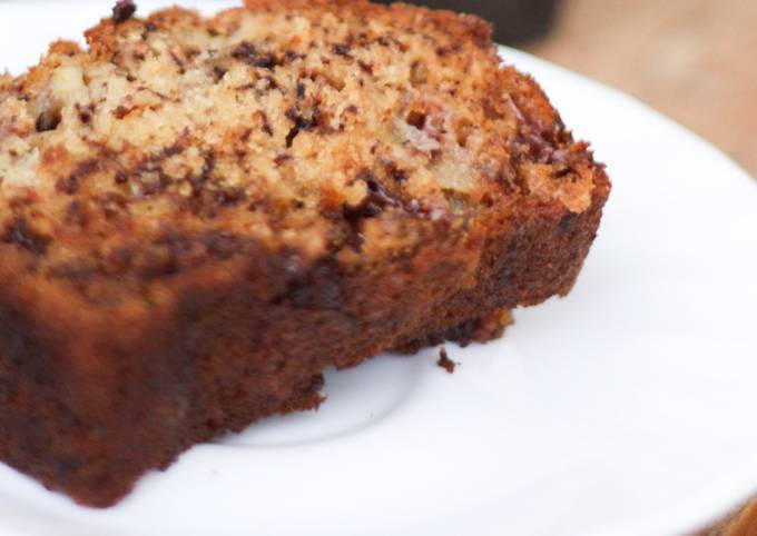 Recette Savoureux Gâteau de banane version avec pépites de chocolat