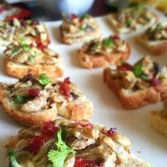 A picture of Mushroom & Cranberry Crostini.