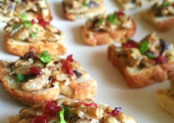 Step-by-Step Guide to Prepare Any-night-of-the-week Mushroom & Cranberry Crostini