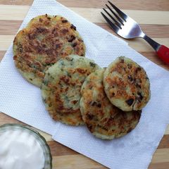 A picture of Mushroom Stuffed Potato Cakes.