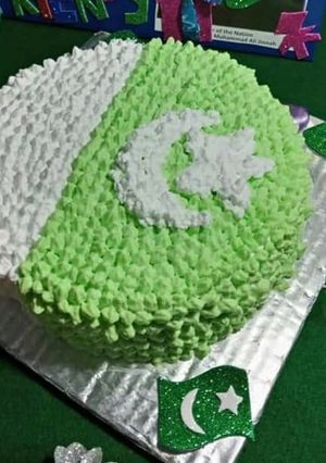 A picture of Flag cake.