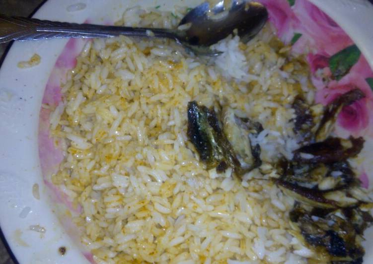 Rice and smoked fish