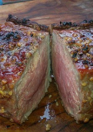 Una foto de Bife de chorizo al ajo ahumado