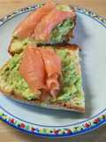 Bruschetta with Smoked Salmon and Avocado Sauce