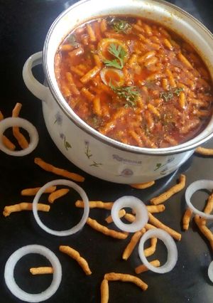 A picture of Shev bhaji.