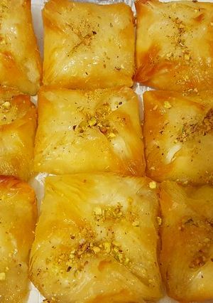 صورة لوصفة بقلاوة بالقشطة