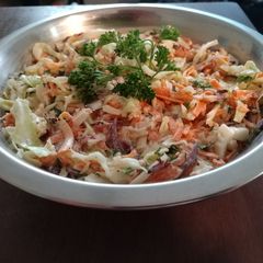 A picture of Cabbage and carrot slaw.
