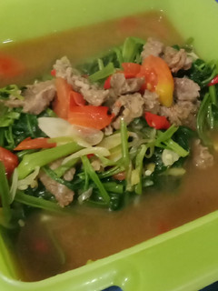 Foto resep Sapi cah kangkung