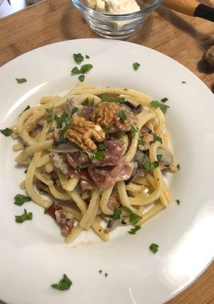 Foto di Scialatielli radicchio speck e gorgonzola