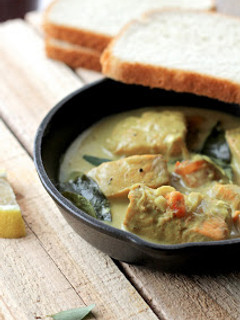 A picture of Meen Moilee/Molee - Kerala style fish stew with Salmon.