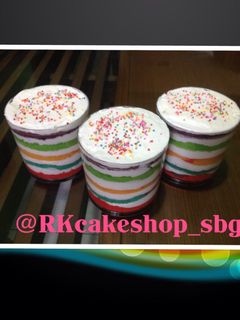 Foto resep Rainbow cake in jar