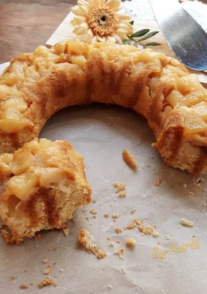 Une photo de ☆Poke Cake Renversé Poires Caramel☆