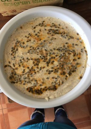 Una foto de Postre de maracuyá
