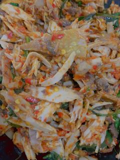 Foto resep Tongkol suwir pedas masak woku