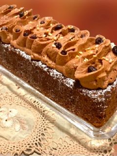 Foto di Plumcake di Mele e Cioccolato con Mousse all’Aquafaba