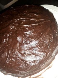 A picture of Moist and fudgy chocolate cake.