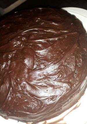 A picture of Moist and fudgy chocolate cake.