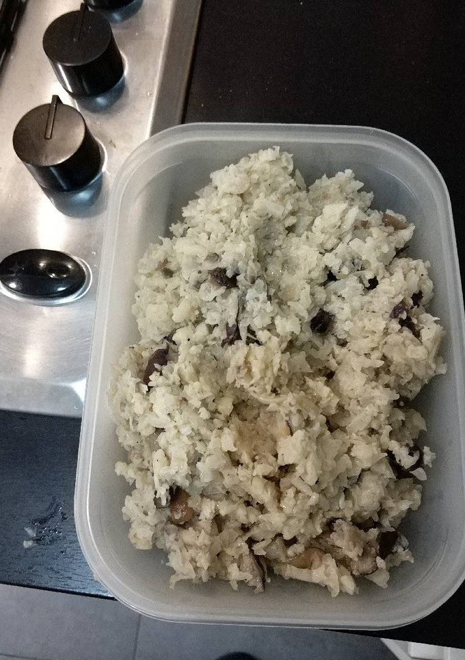 Una foto de Risotto de setas con arroz de coliflor