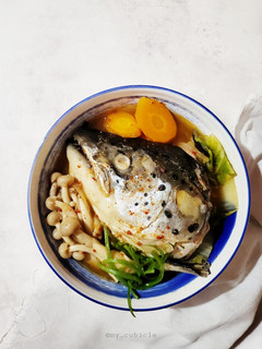 Foto resep Salmon Head Spicy Miso Soup (Sop Kepala Salmon)