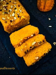 A picture of Mango Semolina Cake.