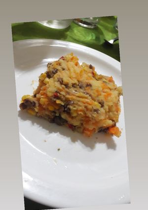 Una foto de Pastel Vegetariano!
