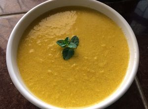 Una foto de Crema de pepita y zanahoria