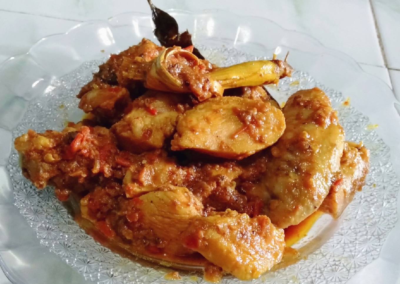Rendang ayam tanpa santan mudah