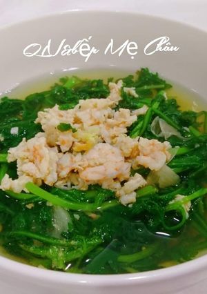 Hình của món Canh rau tần ô nấu tôm.