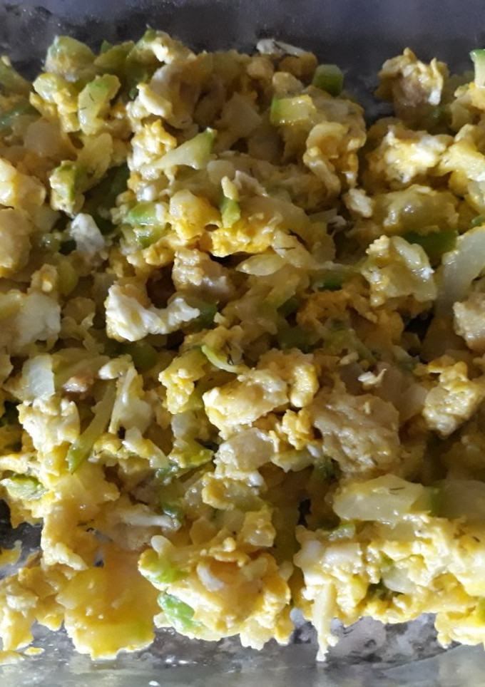 Una foto de Bacalao y calabacín rehogados