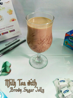 Foto resep Milk Tea with Brown Sugar Jelly