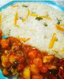 White veggie rice