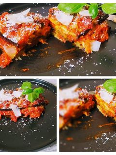 Padlizsán parmigiana = Rakott padlizsán glutén és húsmentes recept fotója