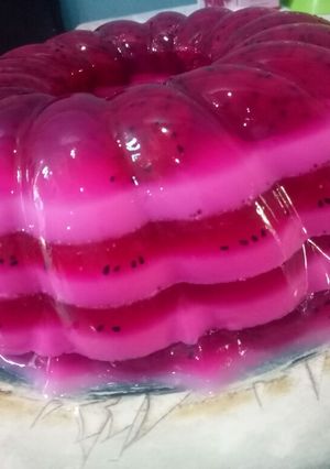 Foto resep Dragon fruit milky puding