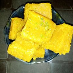 A picture of Besan barfi.