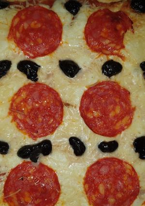 O poză a rețetei Pizza chorizo.