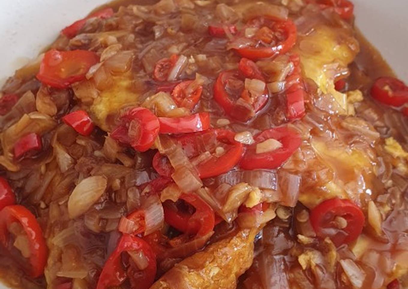 Tumis pedas telur dadar
