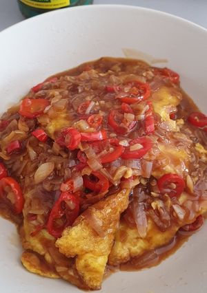 Foto resep Tumis pedas telur dadar