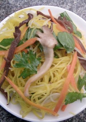 Hình của món Miến trộn chay.