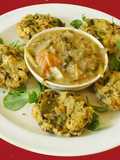 Vada with fenugreek (methi) leaves, tomato methi dipping sauce