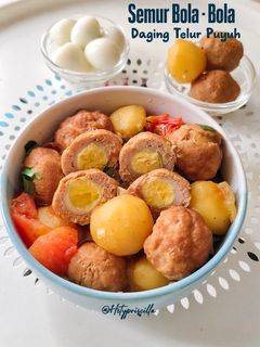Foto resep Semur Bola-bola Daging Telur Puyuh ala Tintin Rayner