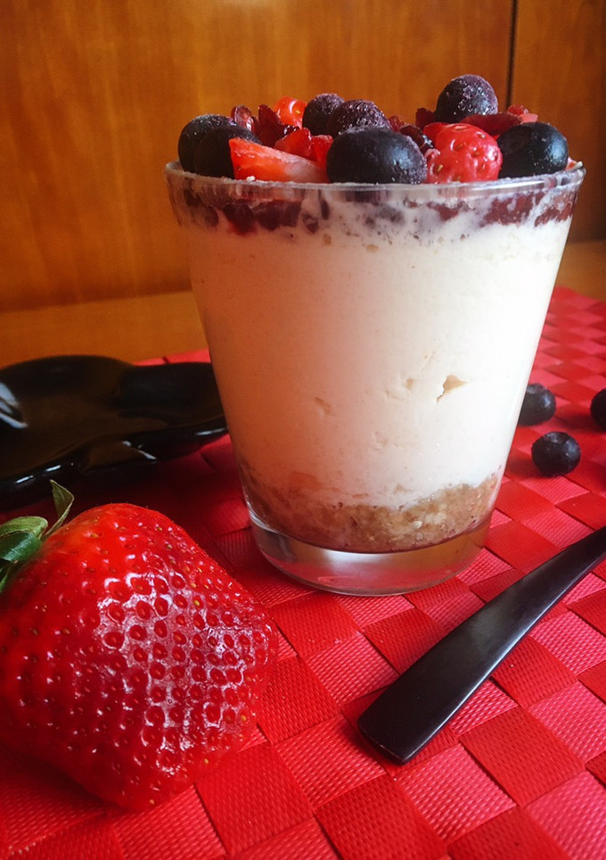 Una foto de Vasito cheesecake al micro en 5 min