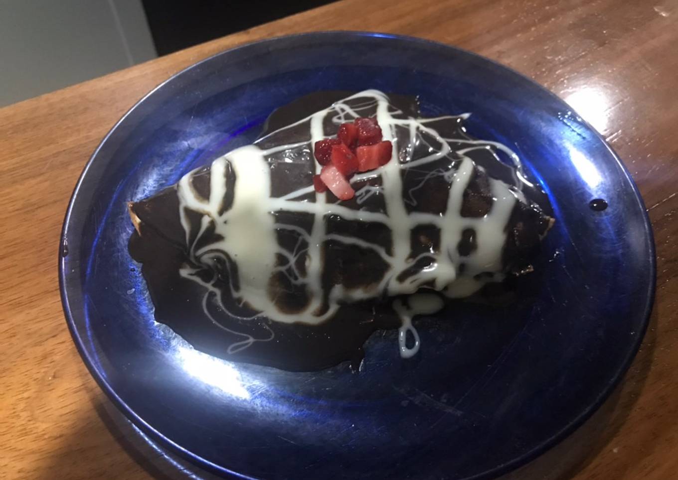 Crepas de chocolate amargo y fresa