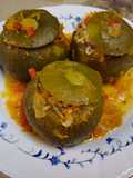 Zapallitos rellenos con arroz y carne