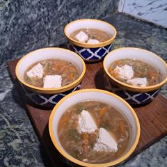 Tofu mix vegetable soup (weight loss) A picture of Tofu mix vegetable soup (weight loss).