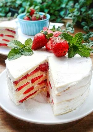 Foto resep Strawberry mille crepe