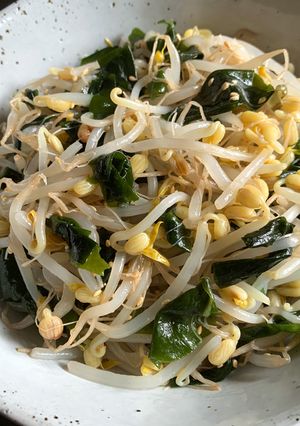 A picture of Korean Inspired Bean Sprouts & Wakame Salad.