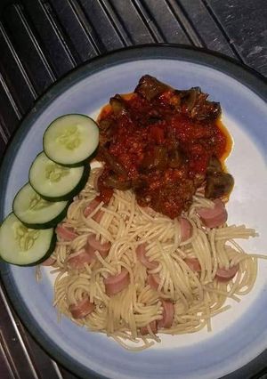 A picture of Sausage spaghetti.