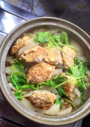 Foto resep Lobak putih masak Daging ayam cincang Goreng telur