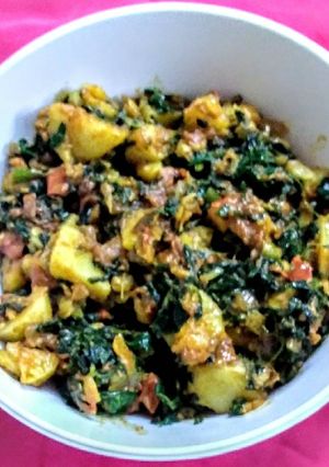 A picture of Aloo methi.