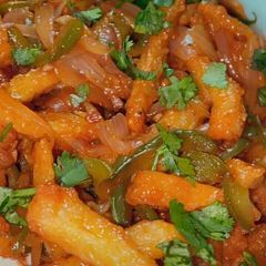 Honey chilli potato A picture of Honey chilli potato.